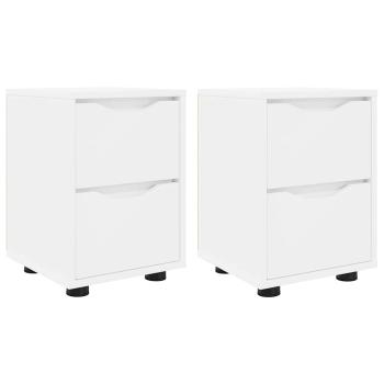 Nachttische 2 pcs Weiß 30,5 x 30 x 43 cm Holzwerkstoff