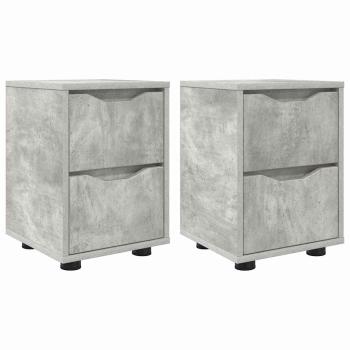 Nachttische 2 pcs Beton Grau 30,5 x 30 x 43 cm Holzwerkstoff