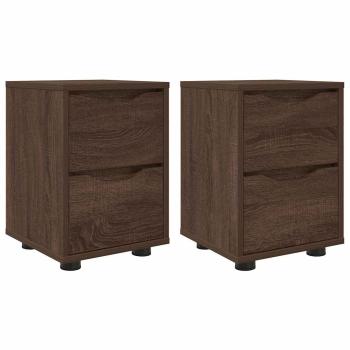 Nachttische 2 pcs Braun Eichen-Optik 30,5 x 30 x 43 cm