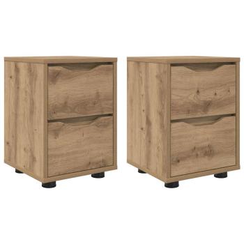 Nachttische 2 pcs Artisan-Eiche 30,5 x 30 x 43 cm Holzwerkstoff