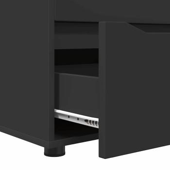 ARDEBO.de - Aufbewahrungsschrank Schwarz 60 x 48 x 57 cm Holzwerkstoff