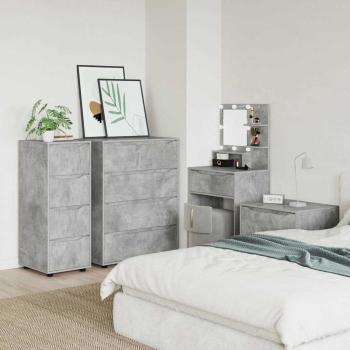 Aufbewahrungsschrank Beton Grau 40 x 48 x 105 cm Holzwerkstoff