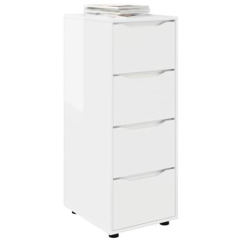 ARDEBO.de - Aufbewahrungsschrank Hochglanz Weiß 40 x 48 x 105 cm