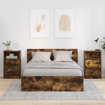 ARDEBO.de - Nachttische 2 pcs Geräucherte Eiche 40 x 30 x 467 cm