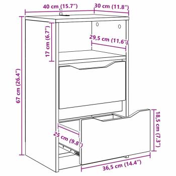 Nachttische 2 pcs Altholz 40 x 30 x 467 cm Holzwerkstoff