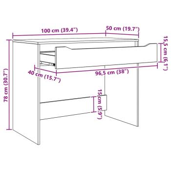 Schreibtisch Hochglanz Weiß 100 x 50 x 78 cm Holzwerkstoff