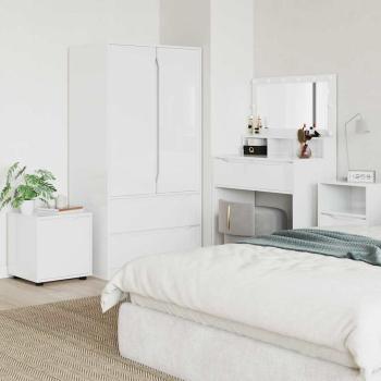 ARDEBO.de - Badezimmerschrank Hochglanz Weiß 40,5 x 40 x 44 cm