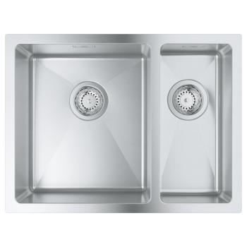 GROHE K700 Unterbau Edelstahlspüle, 595x450mm, 1,5 Becken, links einbaubar, Edelstahl (31577SD1)