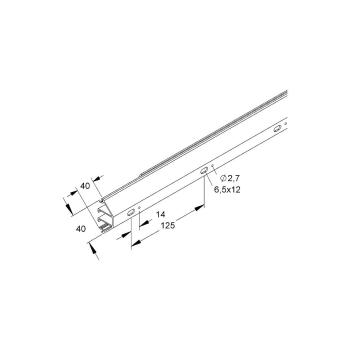 Kleinhuis Eckkanal mit Deckel und 2 Trennwänden 40x50x40x2000mm, PVC, reinweiß (EDK50.3)