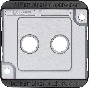 ARDEBO.de Merten 294660 Zentralplatte für Antennensteckdosen, Serie Panzer, mattsilber