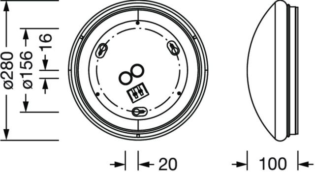 Siteco Rondel 41 Wand- und Deckenleuchte, 14W, 1350lm, 3000/4000K, weiß (51WD107AG1AS)