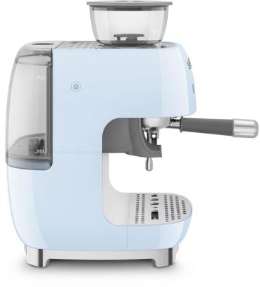 Smeg EGF03PBEU 50"s Style Siebträgermaschine, integrierter Kaffeemühle, 1650 W, 20 bar Brühdruck, 15 bar Dampfdruck, 4 Brühfunktionen, Pastellblau