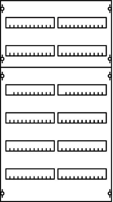 ARDEBO.de Striebel & John 1V2KA /37624 Verteilerfeld BH2, 1-Feld, 72PLE (2CPX037624R9999), 900x250x120 mm