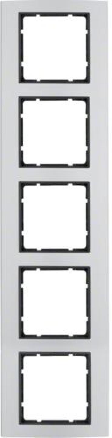 ARDEBO.de Berker 10153004 Rahmen, 5fach, B.3, Alu/anthrazit matt, Aluminium eloxiert