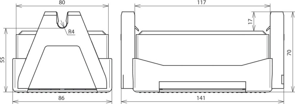 Dehn DLH FB2 8 FE 141X86X70 Dachleitungshalter, FB2, für Flachdächer mit Betonstein C35/45, mit L-Halter, rund 8mm, fest (253060)