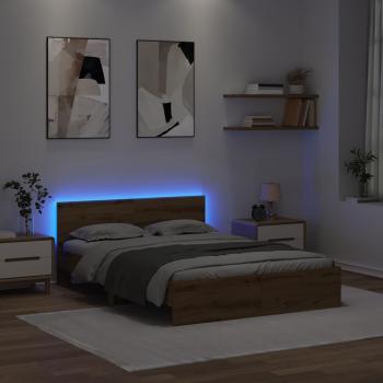 Bettrahmen Artisan-Eiche 140 x 190 cm Holzwerkstoff