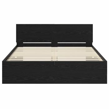 Bettrahmen Schwarz Eichen-Optik 135 x 190 cm Holzwerkstoff