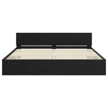 Bettrahmen Schwarz Eichen-Optik 200 x 200 cm Holzwerkstoff