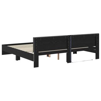 Bettrahmen Schwarz Eichen-Optik 200 x 200 cm Holzwerkstoff