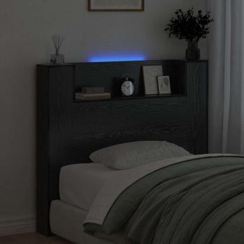 Kopfteil Schrank Schwarz Eichen-Optik 120 x 15 x 103.5 cm