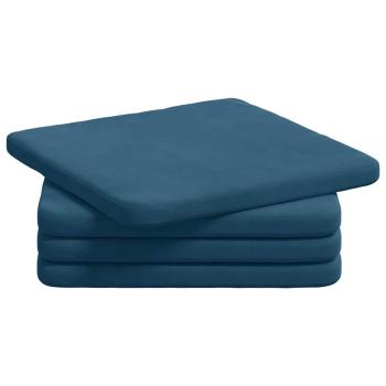 Sitzkissen 4 pcs Blau 40 x 40 x 3 cm Samt
