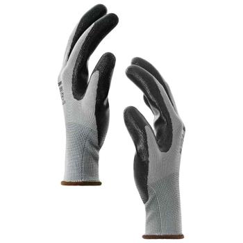 Arbeitshandschuhe 12 Stk. Grau und Schwarz 8 / m Polyester