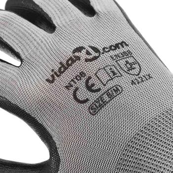 Arbeitshandschuhe 24 pcs Grau und Schwarz 8 / m Polyester