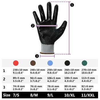 Arbeitshandschuhe 24 pcs Grau und Schwarz 8 / m Polyester