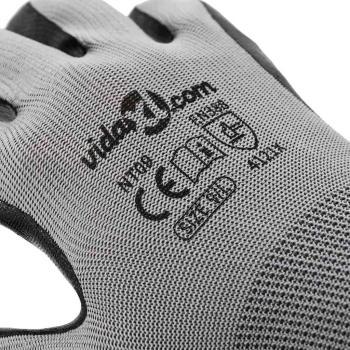 Arbeitshandschuhe 12 pcs Grau und Schwarz 9 / l Polyester