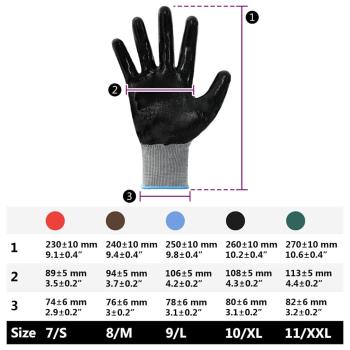 Arbeitshandschuhe 12 pcs Grau und Schwarz 9 / l Polyester