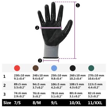 Arbeitshandschuhe 24 pcs Grau und Schwarz 10 / XL Polyester