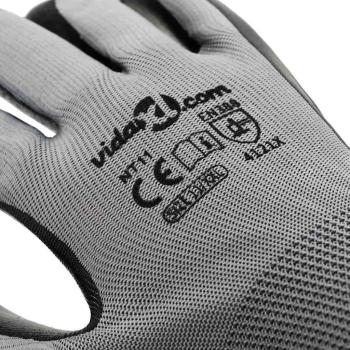 Arbeitshandschuhe 12 pcs Grau und Schwarz 11 / XXL Polyester