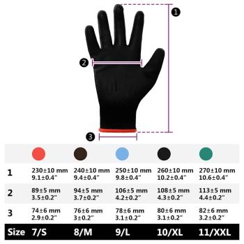 Arbeitshandschuhe 12 pcs Schwarz 7 / S Polyester