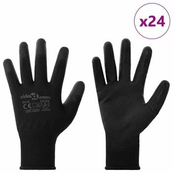 Arbeitshandschuhe 24 pcs Schwarz 10 / XL Polyester