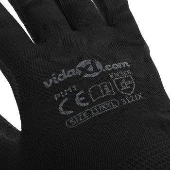 Arbeitshandschuhe 24 pcs Schwarz 11 / XXL Polyester