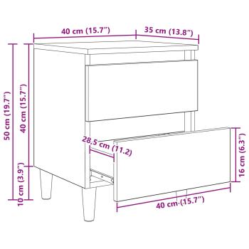 Bettschrank Artisan-Eiche 40 x 35 x 50 cm Holzwerkstoff