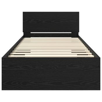 Bettrahmen Schwarz Eichen-Optik 100 x 200 cm Holzwerkstoff