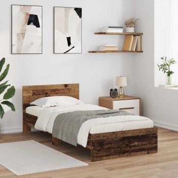 ARDEBO.de - Bettrahmen mit Kopfteil Altholz 90 x 200 cm Holzwerkstoff