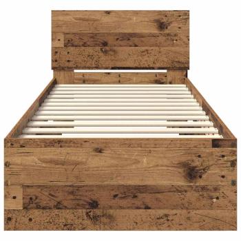 Bettrahmen mit Kopfteil Altholz 75 x 190 cm Holzwerkstoff