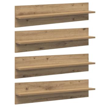 ARDEBO.de - Wandregale 4 pcs Artisan-Eiche 80 x 11,5 x 18 cm Holzwerkstoff