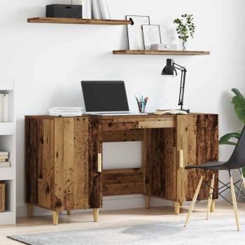 ARDEBO.de - Schreibtisch mit Regal Altholz 140 x 50 x 75 cm Holzwerkstoff