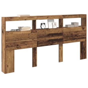 Kopfteil mit Regal Altholz 200 x 17 x 102 cm Holzwerkstoff