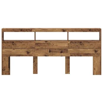 Kopfteil mit Regal Altholz 220 x 17 x 102 cm Holzwerkstoff