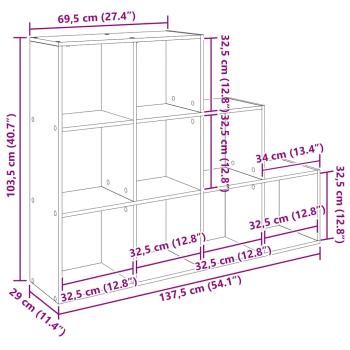 Raumteiler Bücherregal Schwarz Eichen-Optik