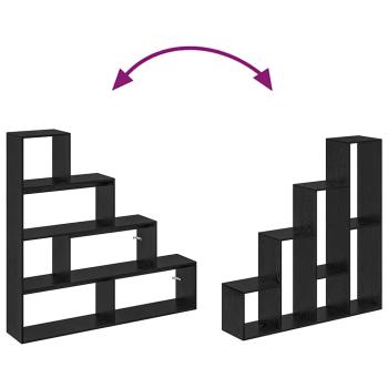 Raumteiler Bücherregal Schwarz Eichen-Optik