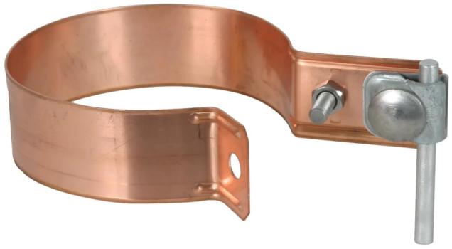 ARDEBO.de Dehn ZMRRS 100 KB 6.10 CU STTZN Regenrohrschelle, Ø 100mm, Klemmbereich 6-10mm, Cu-St/tZn Ausf. Zweimetall m. Klemmbock (420207)