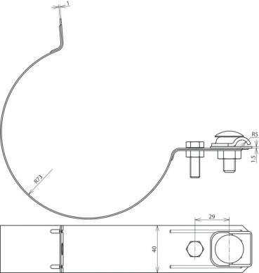 Dehn ZMRRS 100 KB 6.10 CU STTZN Regenrohrschelle, Ø 100mm, Klemmbereich 6-10mm, Cu-St/tZn Ausf. Zweimetall m. Klemmbock (420207)