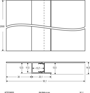 EVN APTB-Serie Alu Trockenbauprofil mit Abdeckung, 200cm (APTB7AM200)