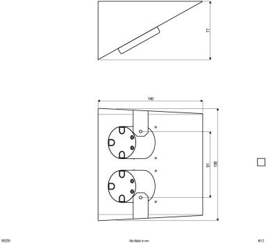 EVN EDS-Keil, Möbelanbau, Doppelsteckdose 2x Schutzkontaktsteckdose, grau (092250)