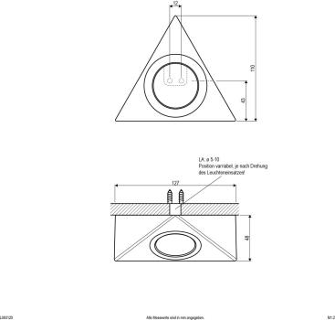 EVN LED Anbauleuchte, Pyramidenform, IP20, 12V/DC, 3000K, 2W, 90lm, EDS (L093120)